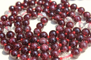 Collar largo de plata de primera ley con gema Natural para Yoga, collar, Gargantilla, plata esterlina 108, piedra Natural, granate - Product Image 5