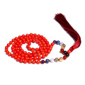 Collar de calidad Superior con cuentas de Coral, joyería de piedras preciosas de 7 Chakras, - Product Image 3