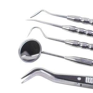 Kit de 5 instruments d'hygiène dentaire le plus vendu : détartreurs et miroirs en acier inoxydable, finition miroir, qualité A+ - Product Image 4