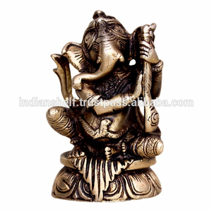 Ganesha-estatua de bronce antiguo de bronce, hecho a mano, Dios indio, Ganesha - Product Image 1