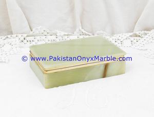 Boîte à bijoux en marbre d'onyx vert vintage, fabriquée à la main au Pakistan pour les cadeaux de mariage - Product Image 5
