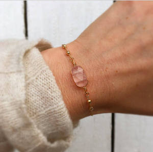 Rose Quartz <b>Bracelet</b>, Rose Gold <b>Bracelet</b>, Gold <b>Bracelet</b> Handmade Creations - Product Image 1