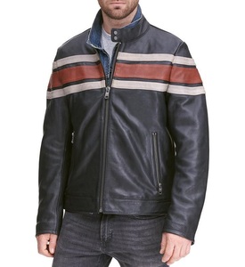 แจ็กเก็ตหนังวินเทจย้อนยุคหนังสไตล์นักขี่จักรยานแจ็คเก็ตแฟชั่นหนังแท้คลาสสิก - Product Image 4