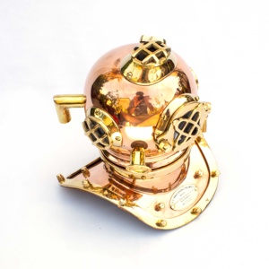 หมวกดำน้ำทองเหลืองโบราณ 7 นิ้ว คุณภาพสูง ขายดี รุ่น Nautical Mark V ผิวทองแดง - Product Image 1