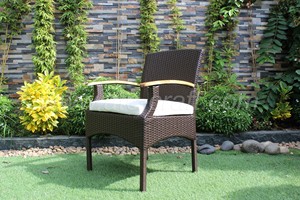 Classic Synthetic Rattan Coffee/Dining Set With Wooden Arm <b>Chairs</b> for <b>Outdoor</b> Garden Furniture RADS-017A - Product Image 5