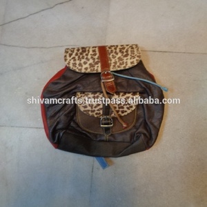 Sacs à dos en cuir patchwork coloré de style vintage pour exportateur unisexe en gros de l'Inde - Product Image 2