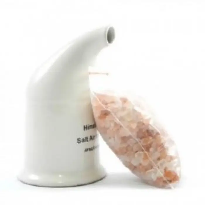 Inhalateur de sel himayen en céramique, 40 ml, fait à la main, avec cristal, produit de soins de santé