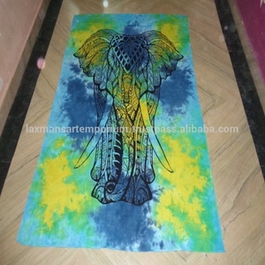 Draps de lit/Tentures murales en coton imprimé éléphant multicolore Nouveau 2025 populaire décor tapisserie d'Inde - Product Image 4