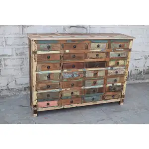 Reclaimed Wooden 28 Drawers chest,Reclaimed wooden furniture