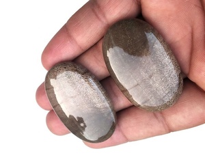 Cabujones marrones ovalados lisos de jaspe de madera Natural de 2 piezas de alta calidad, piedras preciosas sueltas de calidad para la fabricación de joyas - Product Image 3