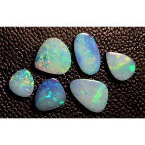 พลอยออปเลต์สองชั้นทรงหลวมสีขาวน้ำเงินดำธรรมชาติคุณภาพสูงสำหรับการทำเครื่องประดับ - Product Image 2