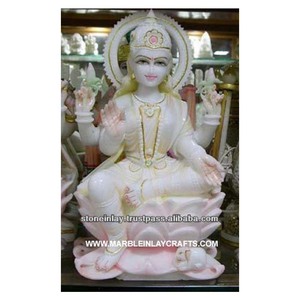 Statue en marbre de la déesse hindoue Laxmi - Product Image 1