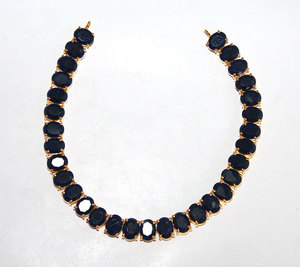 40.89gm zafiro azul natural chapado en oro pendientes, colgantes y collar conjunto joyería para venta al por mayor - Product Image 3