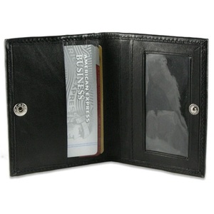 Titulares de tarjetas de visita de cuero genuino Titulares de tarjetas de nombre con bloqueo de botón de presión Titulares de tarjetas de crédito - Product Image 1