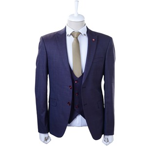 Último diseño de los hombres Slim Fit traje de negocios púrpura traje de boda para el novio Venta caliente al por mayor barato superventas - Product Image 1