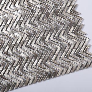 Tuiles de mosaïque en <span class=keywords><strong>chevron</strong></span> en aluminium 3D doré Soulscrafts, épaisseur 3 mm, 305x305 mm, pour murs modernes, hôtels et villas - Product Image 4