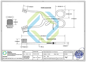 เครื่องมือผ่าตัดแบบเปิดเองได้ ยี่ห้อ Source Surgical Manual Retractor  วัสดุเหล็ก ได้รับการรับรองมาตรฐาน CE ระดับ Class I ขนาด 135 มม. สำหรับใช้ในโรงพยาบาล - Product Image 2