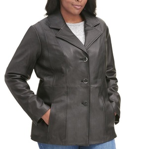 Veste en cuir noir pour femmes sur mesure coupe ajustée manteau de moto pour la mode de motards de rue et un style décontracté - Product Image 3