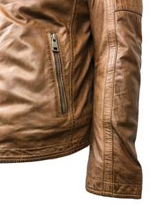 Chaqueta de cuero PU de estilo atemporal para hombre, traje de primavera, moda urbana callejera con aspecto flexible inspirado en motorista - Product Image 3