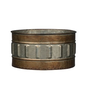 Juego VINTAGE de 2 flores ovaladas para jardín, maceta de flores de diseño clásico, maceta ovalada decorativa de METAL - Product Image 3