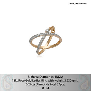 Luxueuse bague élégante en or rose 18 carats avec diamant pour femme Bijouterie en or rose 18 carats - Product Image 6