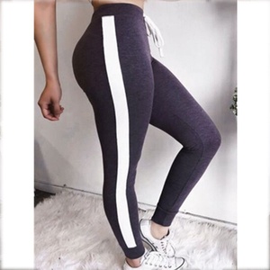 Mallas deportivas de Yoga de cintura alta para mujer, pantalones largos únicos sin costuras, tela de punto elástica transpirable de algodón para gimnasio y correr - Product Image 2