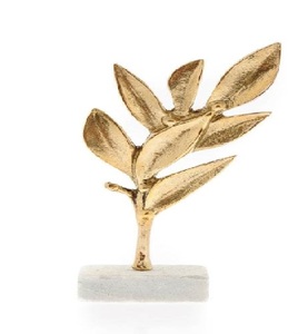 รูปปั้นตกแต่งบนโต๊ะอาหารทำจากรูปปั้นรูปใบไม้โลหะสำหรับตกแต่งบ้านห้องนั่งเล่น - Product Image 1