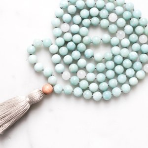 Amazonite Mala <b>Necklace</b> | SOOTHE | Amazonite <b>Necklace</b> Unique Handmade Collection - Product Image 1