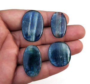 4ชิ้นคุณภาพเกรด AAA ไคยาไนต์ cabochons พลอยรูปวงรีทรงหลวมสำหรับการทำเครื่องประดับ DIY - Product Image 2