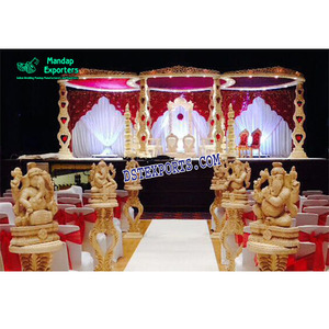 Indian Wedding <b>Heart</b> Shape <b>Wooden</b> Mandap Indian Wedding Mandap Decoration Best Price Gold Hindu Marriage Mandap Decor Australia - Product Image 1