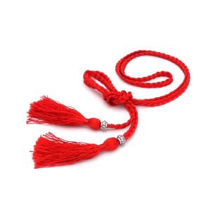 Cinturón de tela vintage, cinturón de ligas rojo/plata, hecho a mano, Magic - Product Image 1
