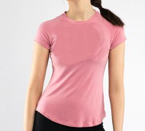 Camiseta sin mangas deportiva Rosa elegante para mujer, ropa de gimnasio de manga corta con lazo en la espalda, ropa deportiva para entrenamiento - Product Image 1