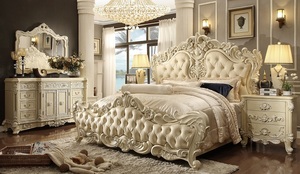 Ensemble de meubles de chambre à coucher en bois antique, lit king-size, ensemble de chambre à coucher en bois massif polonais en bois de rose, meubles sculptés à la main, fabricant - Product Image 5