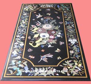 Black Marble Rectangle Shape With Inlay Works Indian Glossy Polished <b>Table</b> <b>Top</b> Standard Quality <b>Table</b> <b>Top</b> for Home <b>Decoration</b> - Product Image 4