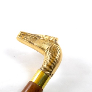 Mango de latón y aleación Bastón de madera Bastón con forma de cabeza de caballo Perilla Manijas de agarre Imitación antigua Tema náutico - Product Image 2