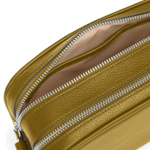 Sac à bandoulière en cuir véritable pour femmes, sac pour appareil photo à Double fermeture éclair - Product Image 4