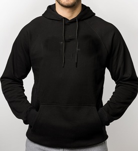 Sweat à capuche décontracté en polaire noire pour hommes, respirant, doux, doublé de tissu, coupe relax, essentiel pour le printemps, qualité, teint en couleur unie - Product Image 6
