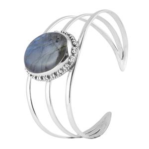 Bracelet en argent Sterling et Labradorite pour femme, pierre précieuse, bijoux au poignet - Product Image 2