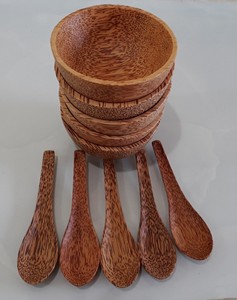 <b>WOODEN</b> CUTLERY <b>SET</b>/ COCONUT <b>SPOON</b>/ VIETNAM COCONUT SHELL <b>SPOON</b> (Ms.SAndy 84587176063WS) - Product Image 3