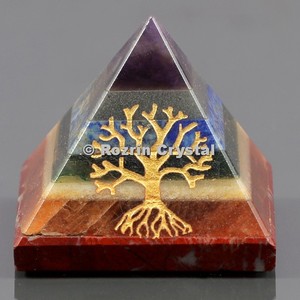Chakra Bonded Tree Of Life Healing Pyramid - Product Image 1