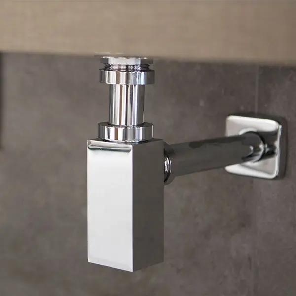 Aifol कम कीमत आधुनिक धोने हाथ पीतल बेसिन तांबा बाथरूम के लिए Chromed वर्ग नाली बोतल पी जाल अपनाना