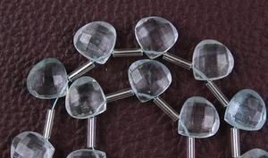 Wonderful Collection-1 hebra de piedras preciosas naturales de Topacio Azul, facetadas, en forma de corazón, cuentas de Briolette, fabricación de joyas - Product Image 3