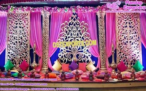 การตกแต่งงานเมห์นดีกลางคืนแบบอาหรับที่น่าทึ่ง การจัดเวทีงานแต่งงานแบบอาหรับสำหรับงานซันจีต เวทีธีมอาหรับสำหรับพิธีเมห์นดีในแคนาดา - Product Image 3