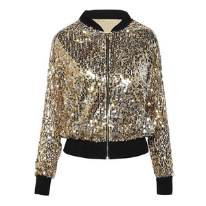 sequin jacket gold