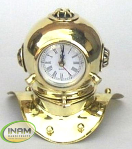 Qualité extrême, créateur Antique fait à la main nautique beau et designer casque en laiton avec horloge de table - Product Image 3