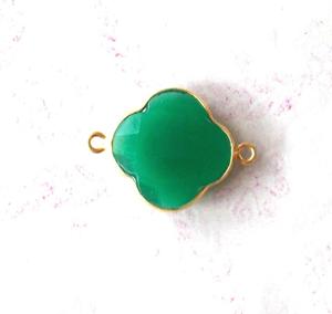 Conector de doble fianza de piedras preciosas múltiples de Plata de Ley 925, forma de trébol, chapado en oro, fabricación de joyas facetadas, hallazgos hechos CZ - Product Image 1