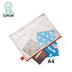 Leos' OEM thời trang vẻ đẹp thiết kế khuyến mãi vải EVA lưới <span class=keywords><strong>PVC</strong></span> độ ẩm bằng chứng dây kéo A4 túi tài liệu - Product Image 1