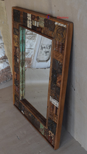 Hiện đại bán buôn tái chế khắc Barn gỗ Tường Khung gương vớt Bảng điều khiển cho trang trí nội thất cho khách sạn và nhà hàng - Product Image 5