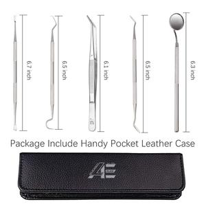 Juego de 5 herramientas profesionales de limpieza de dientes, Kit de higiene Dental, púas de acero inoxidable, removedor de cuidado bucal, escalador Dental de sarro de placa - Product Image 2