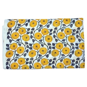 Indian Organic Cotton Fabric Sustainable Floral Block Printed Handmade Girls Running Dressmaking Shirt Cover Lightweight Bag - Product Image 2